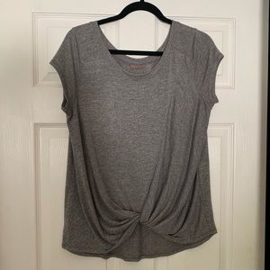 Zella Twist Front Gray Tee Size M